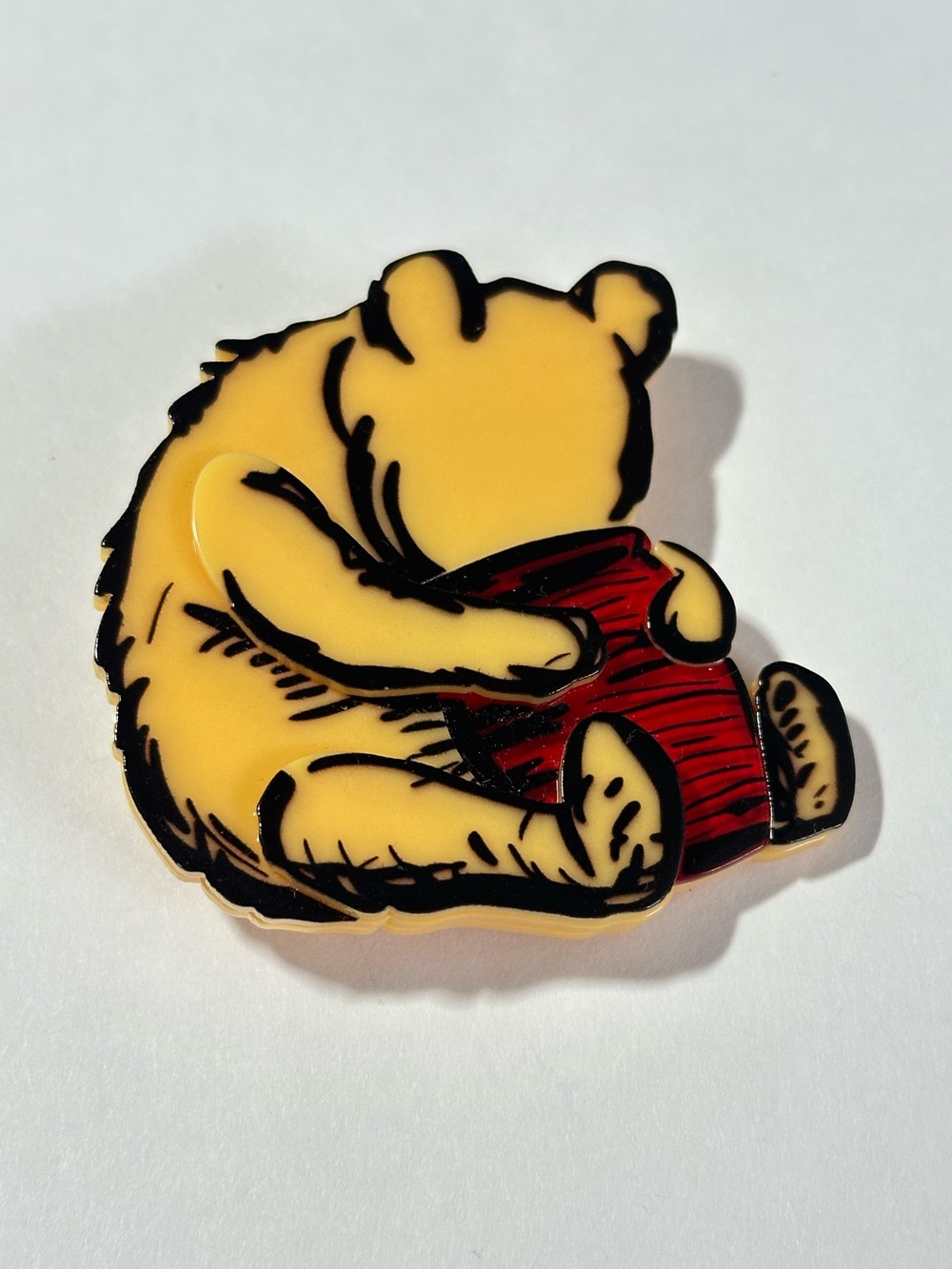 Silly Old Bear Winnie the Pooh Honey Pot Lipstick & Chrome Acrylic Brooch Pin